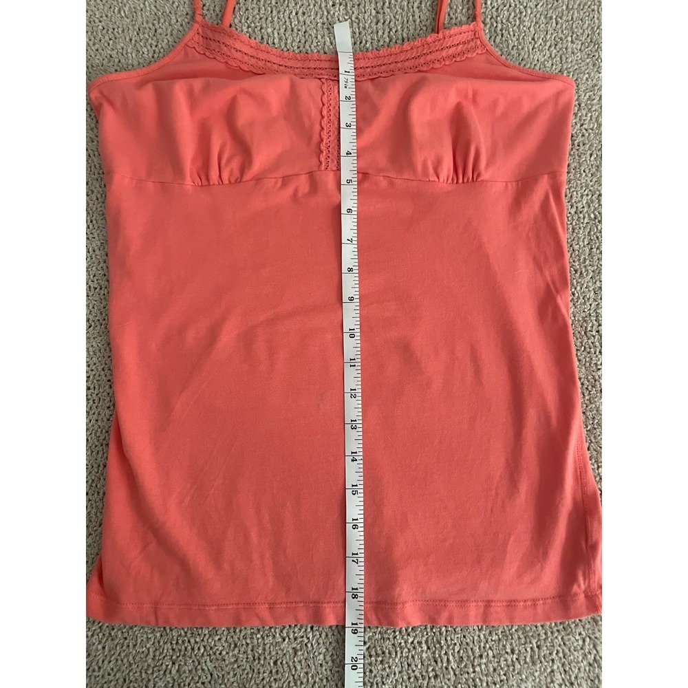 American‎ Eagle Y2K Spaghetti Strap Babydoll Tank Top Women L Coral Lace Cotton - Picture 9 of 13